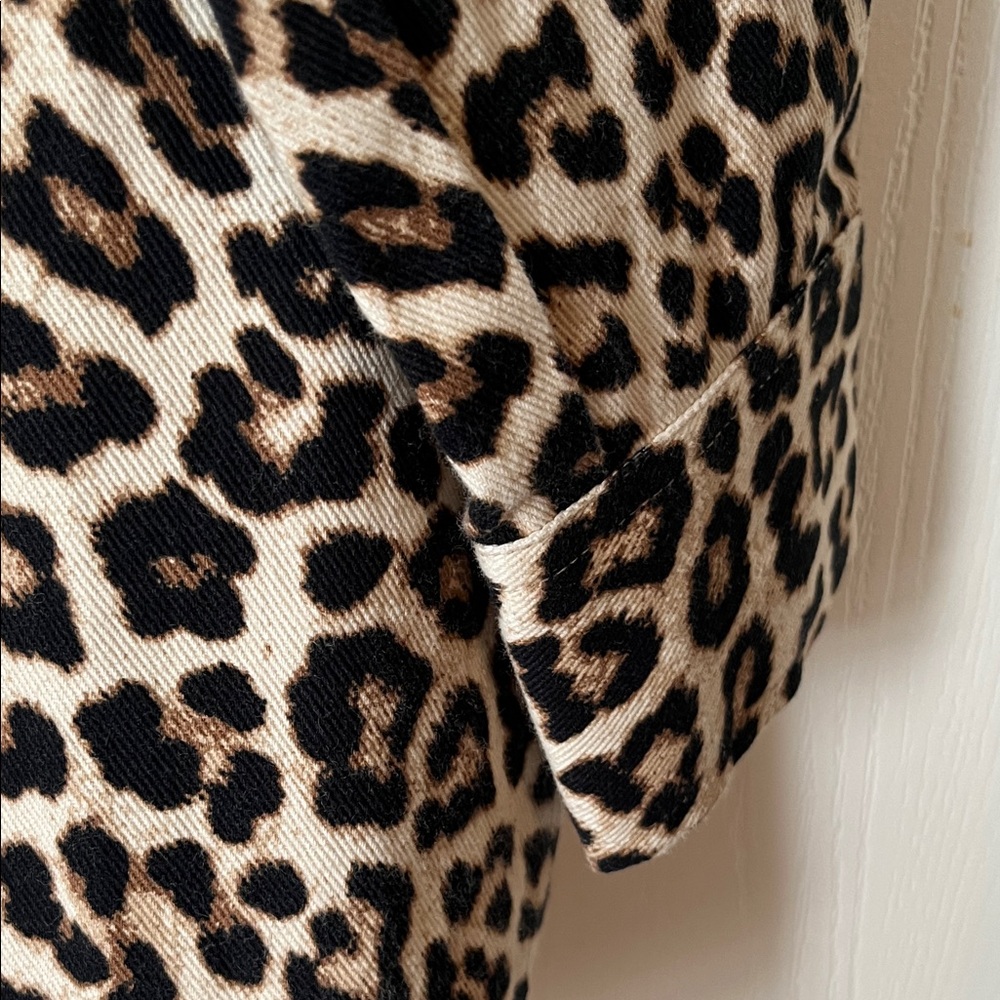 H & M Cotton Twill Animal Print Shacket Jacket Medium - Picture 6 of 12